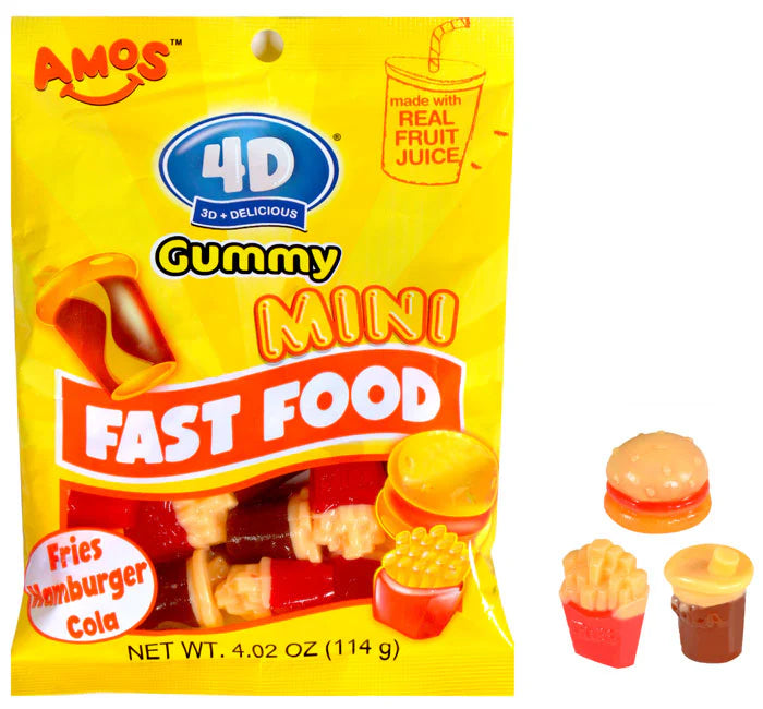 Amos 4D Gummy Mini Fast Food 198g (USA)