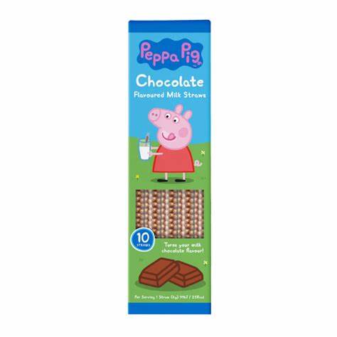 Peppa Pig Chocolate Milk Straws 10pk (USA)