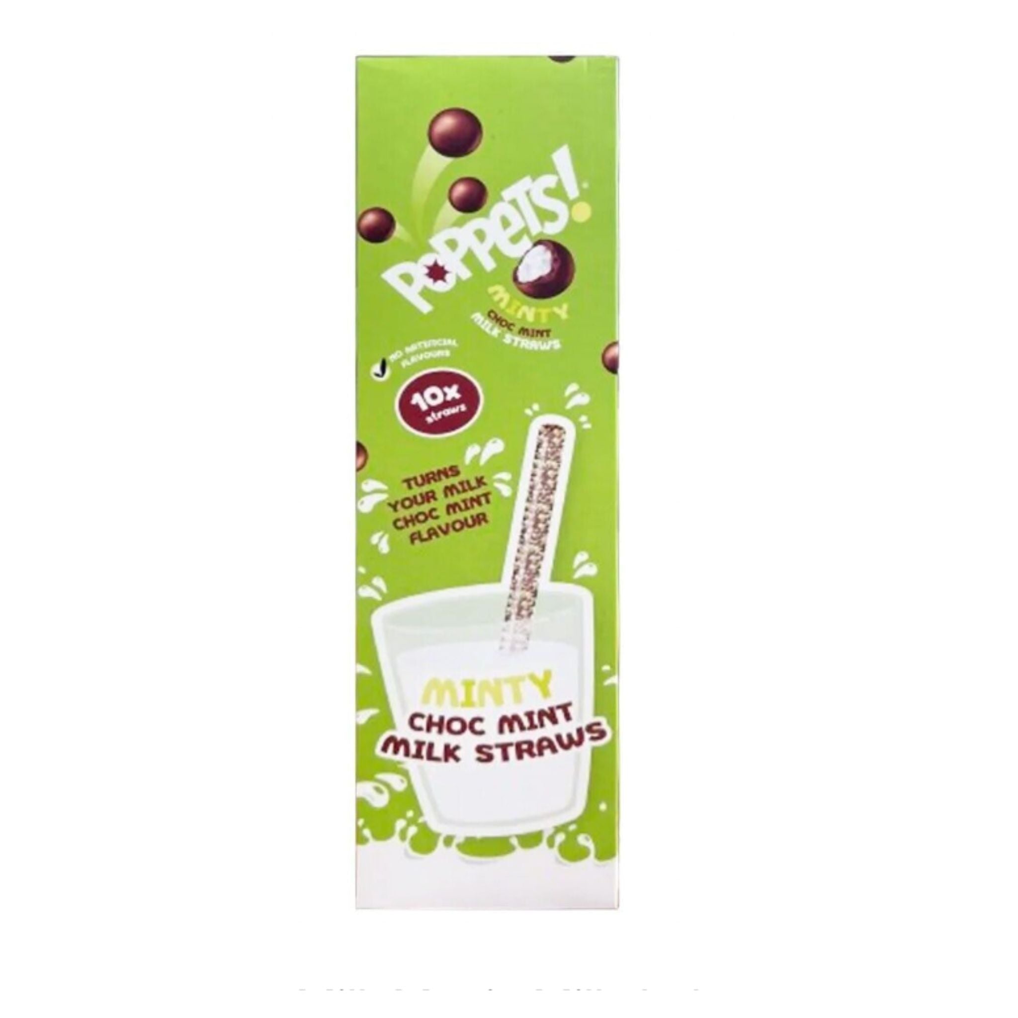 Poppets Milk Straws Minty Choc 10pk (UK) BBDATE: 030825