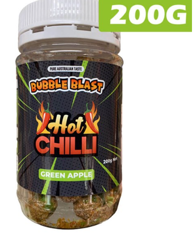 Bubble Blast Hot Chilli Jar 200g Green Apple
