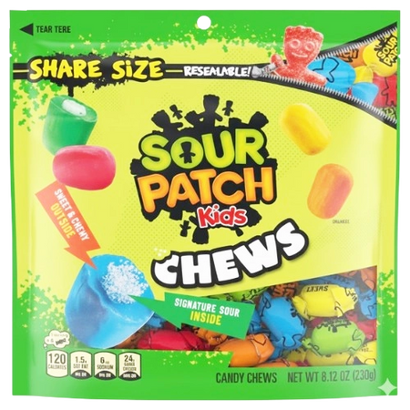 Sour Patch Kids Chew Assorted Soft Candy Share Bag 230g (USA)