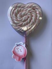 Strawberry Marshmallow Heart Lollipop 60g