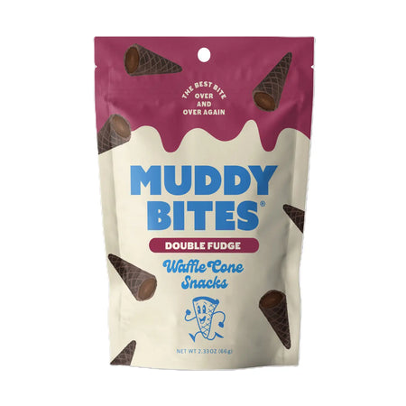Muddy Bites Waffle Cone Snacks, Double Fudge 66g (USA)
