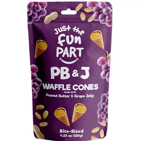 Just the Fun Part, Mini Waffle Cones PB&J Grape 120g (USA)