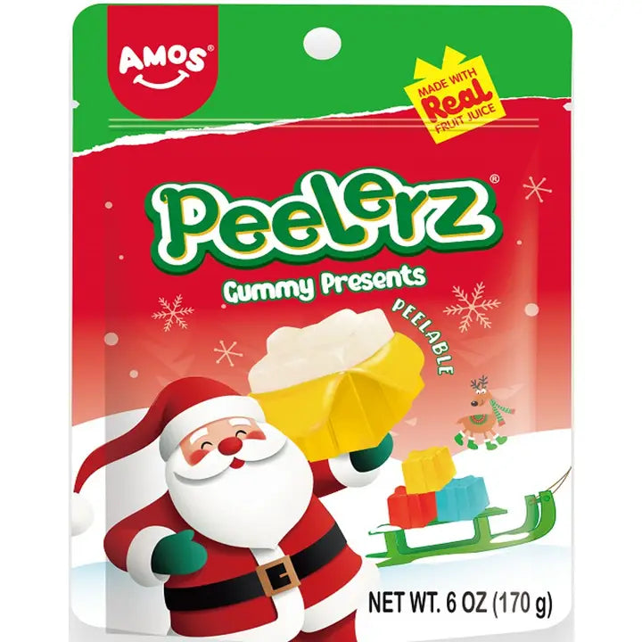 Amos Peelerz Holiday Gummy Presents 170g (USA) PRE-ORDER