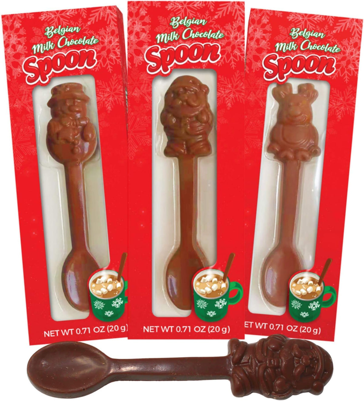 Albert's Belgian Milk Chocolate Hot Cocoa Stirring Spoon 20g (USA)
