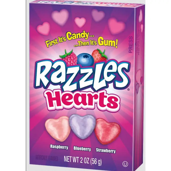 Razzles Valentine Assorted Hearts Boxes 56g (USA)