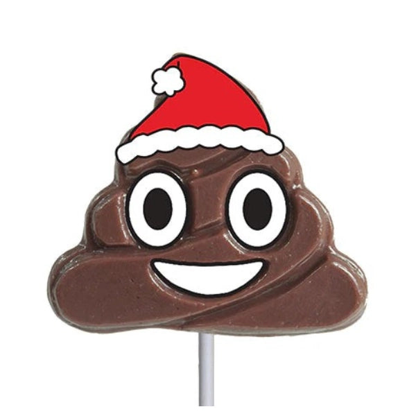 Melville Holiday Poop Hard Candy Lollipop w/ Santa Hat (USA)- PRE-ORDER