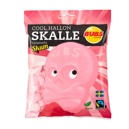 Bubs Cool Raspberry Foam Skulls 90g (EU)