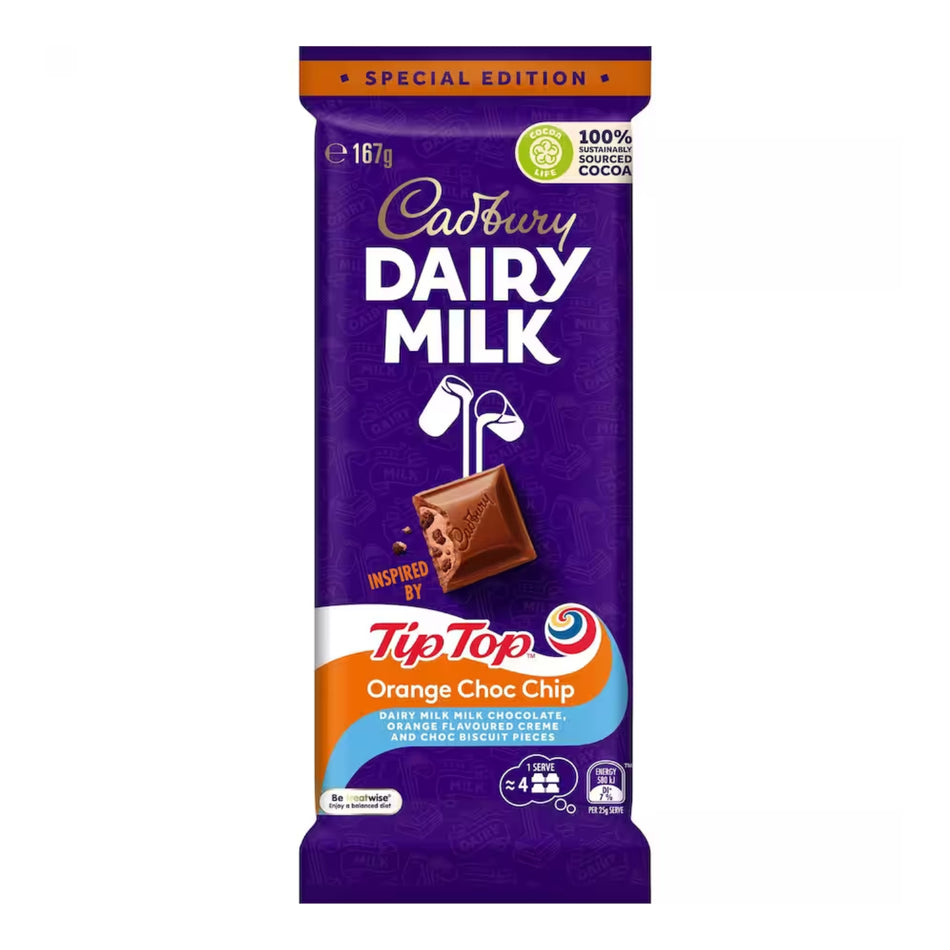 Cadbury Tip Top Orange Choc Chip 167g (NZ)