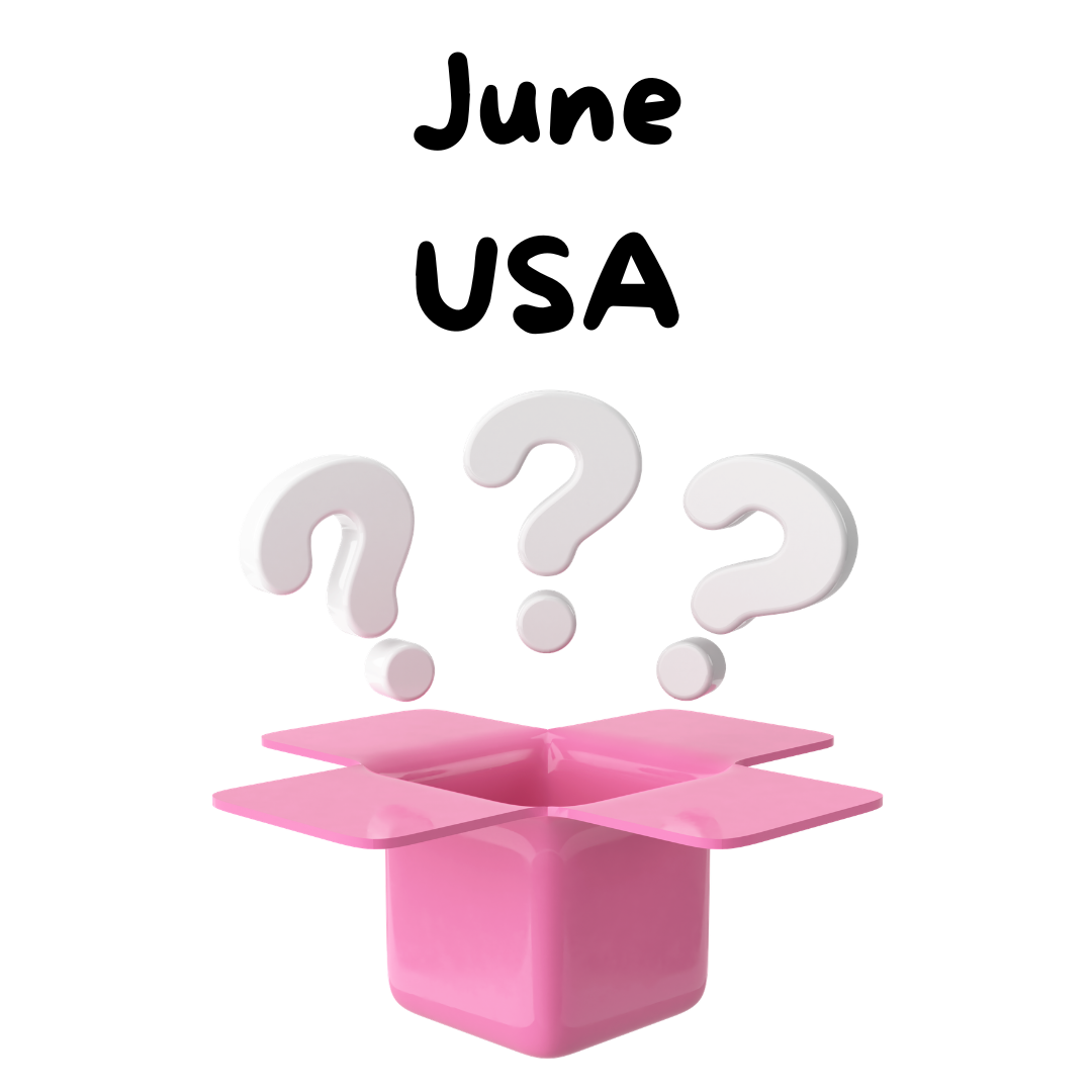 Monthly Themed Surprise Subscription Box (June- USA, July- 90's Nostalgia)