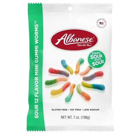 Albanese 12 Flavor Sour Worms 198g (USA)