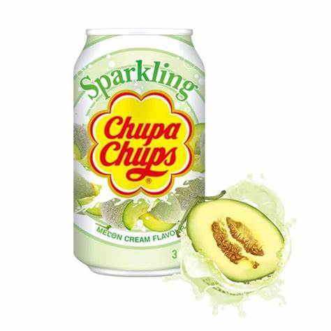 Chupa Chups Melon & Cream Sparkling Drink 345ml (KR)