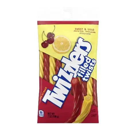 Twizzlers Filled Twists Sweet & Sour Bag 198g (USA)