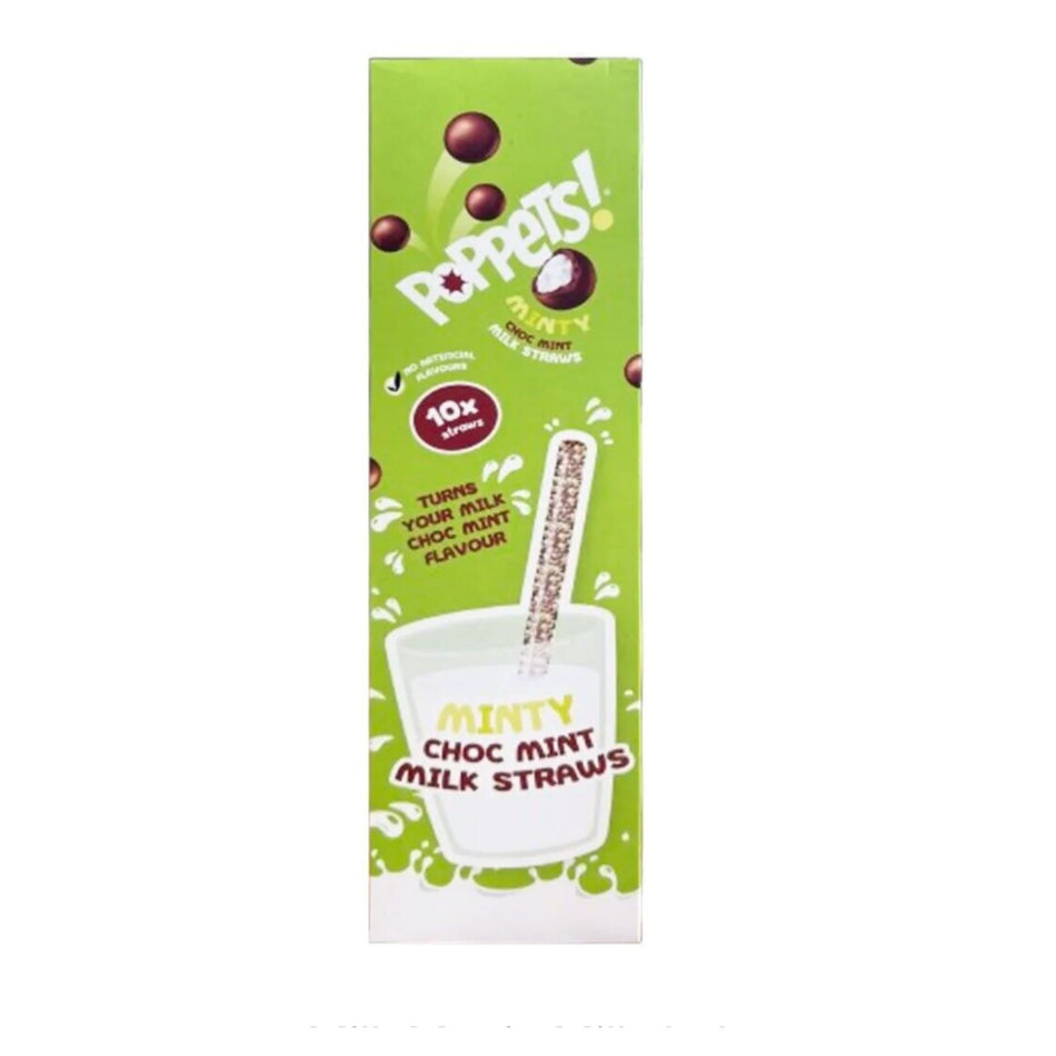 Poppets Milk Straws Minty Choc 10pk (UK)