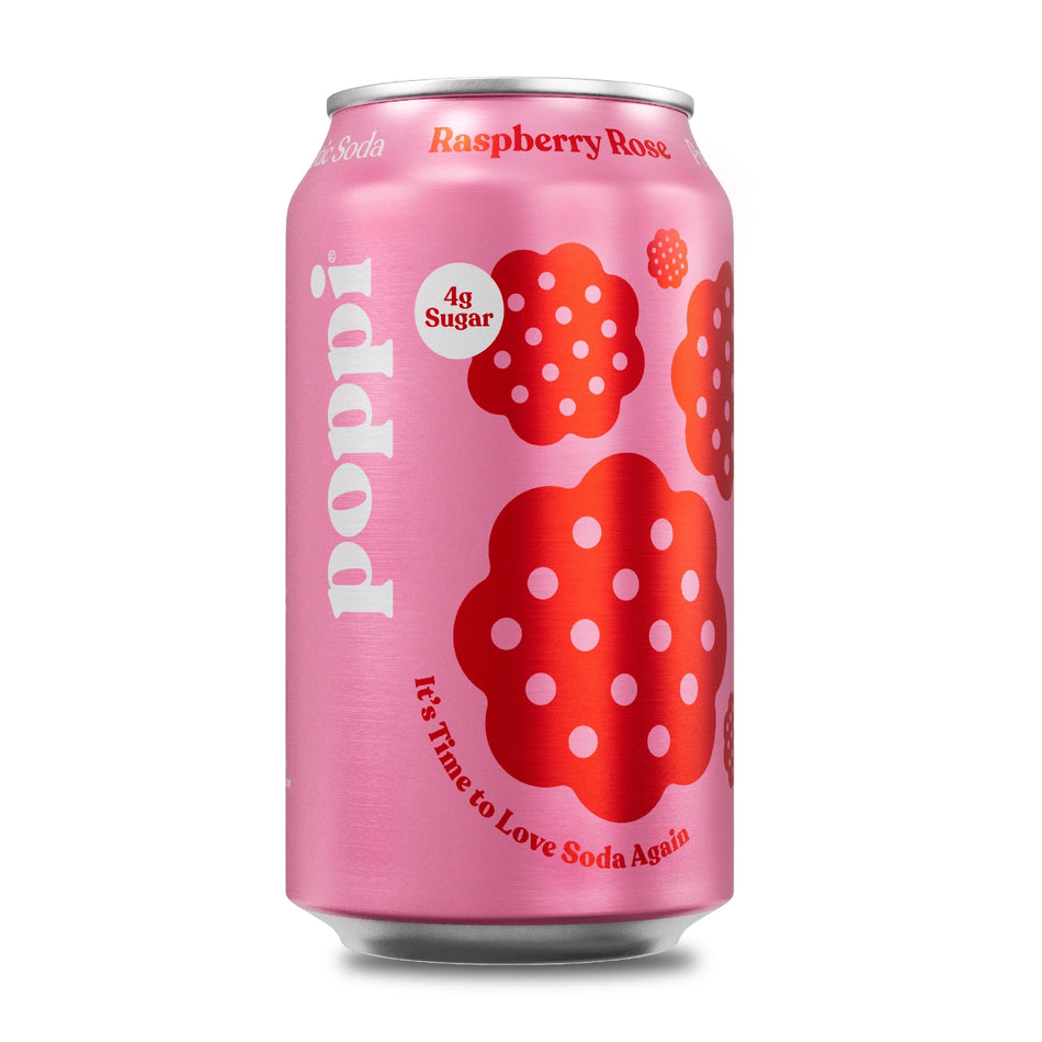 Poppi Raspberry Rose Prebiotic Soda 355ml (USA)
