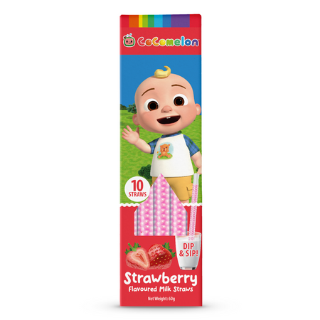 Cocomelon Strawberry Milk Straws 10pk (USA)