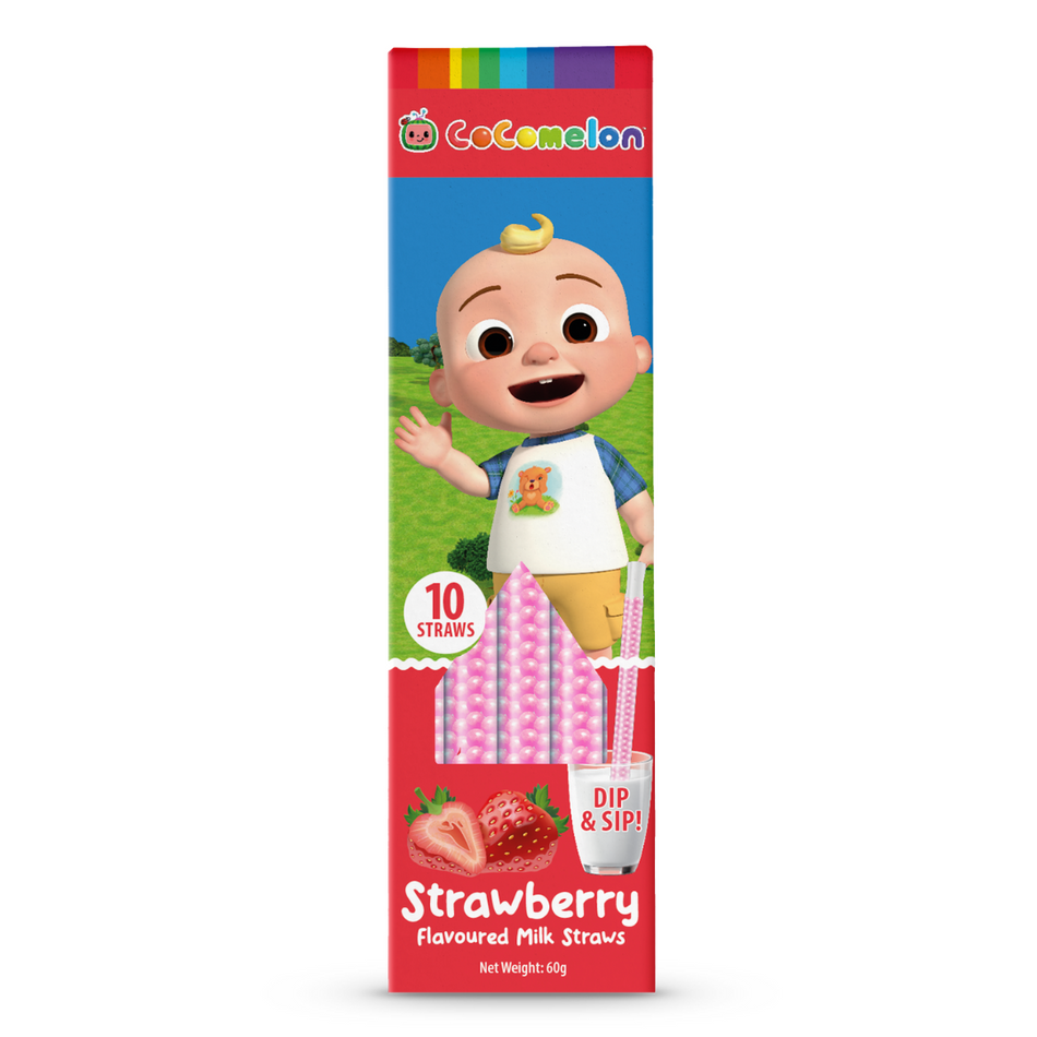 Cocomelon Strawberry Milk Straws 10pk (USA)