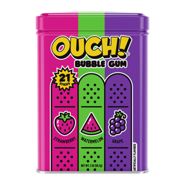 Ouch! Bubble Gum Band-Aids Assorted Flavor Tin (USA)