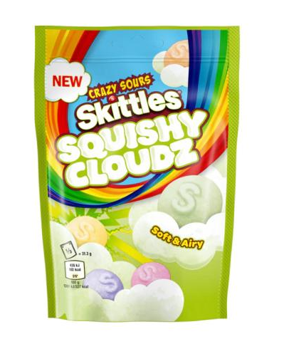 Skittles Squishy Cloudz Crazy Sours Pouch 94g (UK)