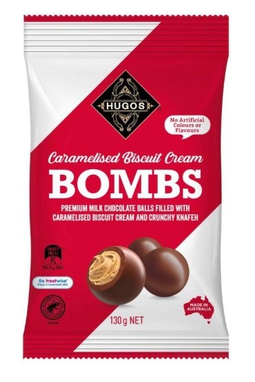 Hugos Caramelised Biscuit Cream Bombs 130g