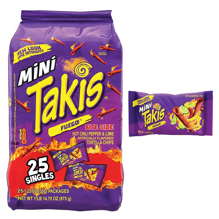 Takis Fuego, 25 Mini Packs 872g (USA)