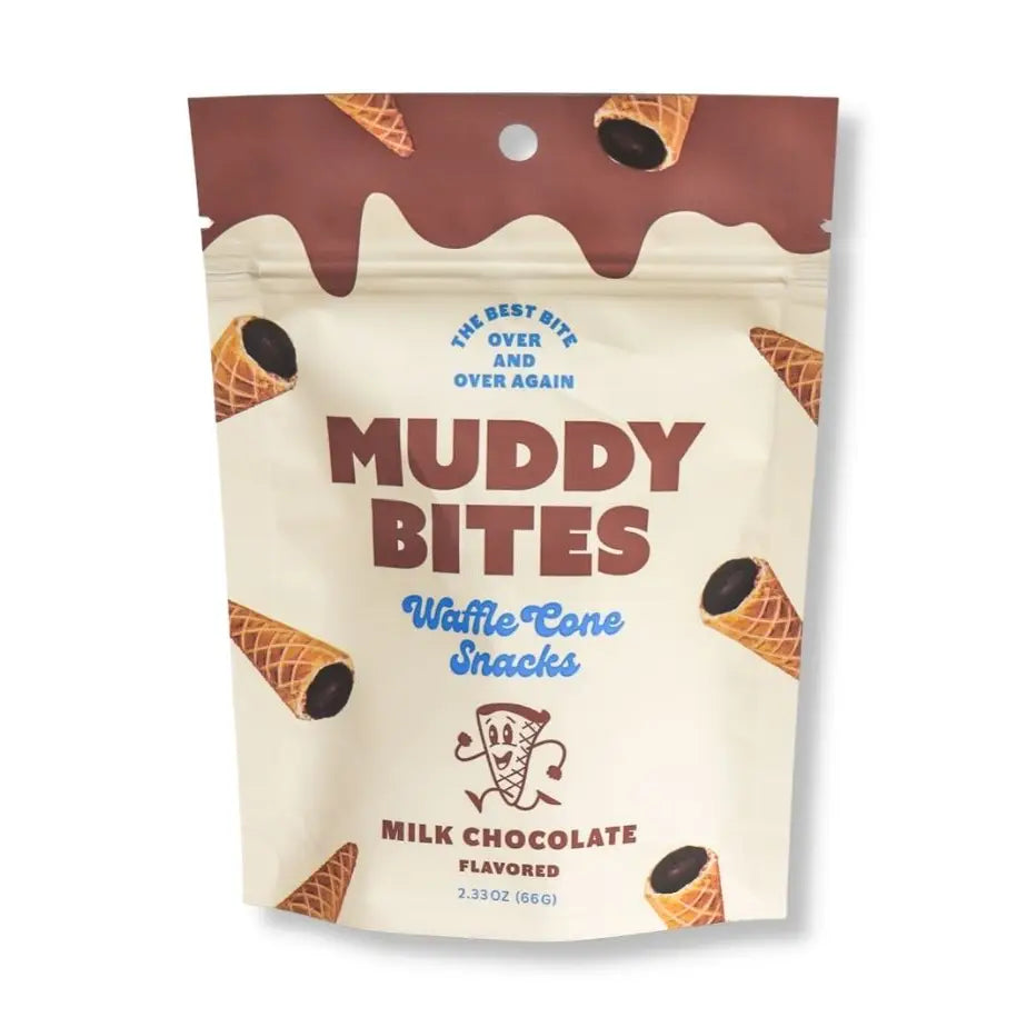Muddy Bites Waffle Cone Snacks, Milk Choc 66g (USA)
