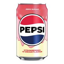 Pepsi Strawberries & Cream Soda ZERO SUGAR 330ml (UK)
