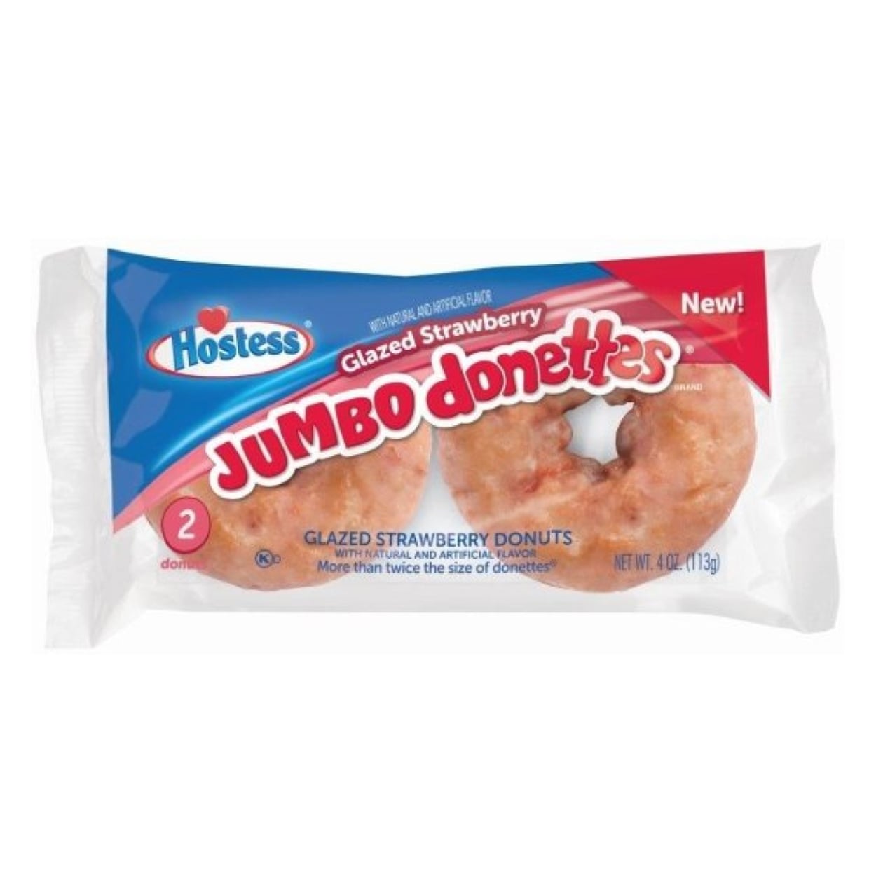 Hostess Jumbo Glazed Strawberry Donettes- 2 Pack (USA)