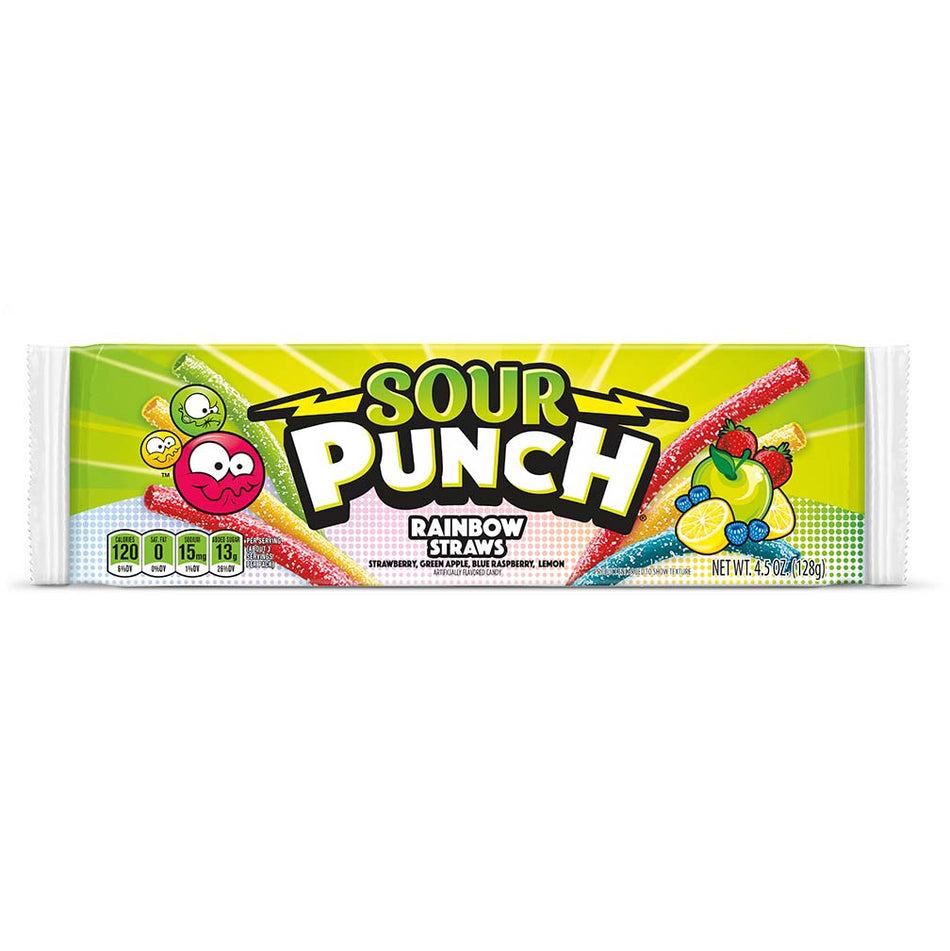 Sour Punch Candy Straws - Rainbow 57g (USA)