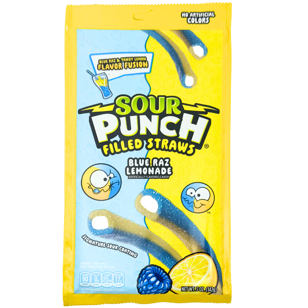 Sour Punch Straws Blue Raz Lemonade 142g (USA)